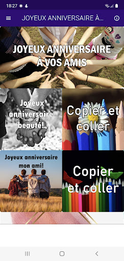 Android application AMUSANT ANNIVERSAIRE MON AMIS screenshort