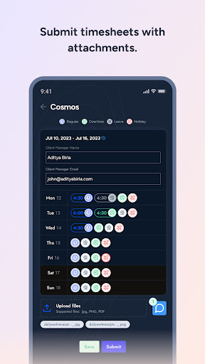 Timesheets Screen 2