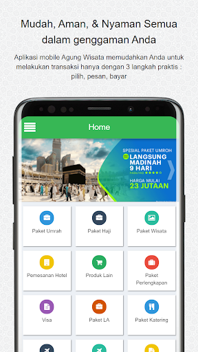 Android application Agung Wisata screenshort