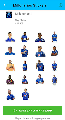 Android application Millonarios Stickers screenshort