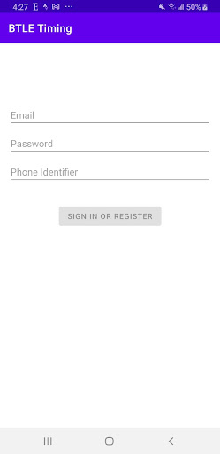 Android application BTLE Timing screenshort