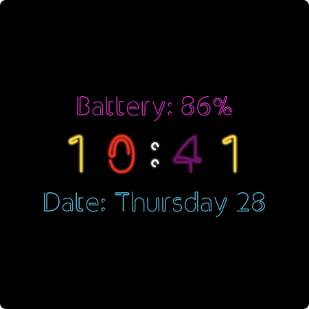 Android application Neon Watch Face screenshort