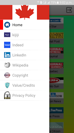 Android application Canadian Newspapers screenshort