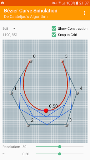 Bezier Splines Simulator Screen 2