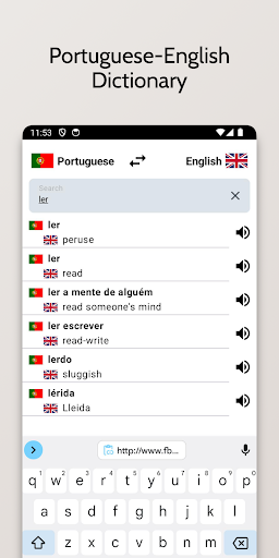 Portuguese-English Dictionary Screen 3