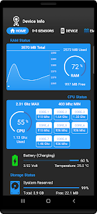 Device Info: CPU, RAM, Storage Screenshot