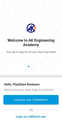 Android application AK Academy screenshort
