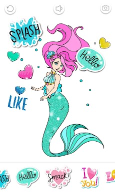 Mermaid Coloring Page Glitterのおすすめ画像5