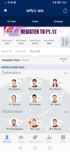 AFL FANTASY Screen 3