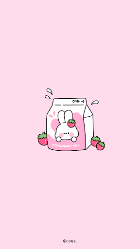 Android application 카카오톡 테마 - 바니_달콤 딸기우유 screenshort