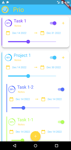 Android application Prio screenshort