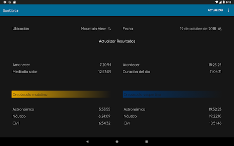 Captura 6 SunCalc+ Hora del amanecer, at android