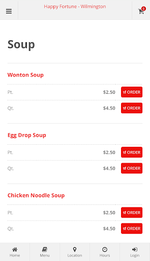 Happy Fortune Wilmington Order Screen 3