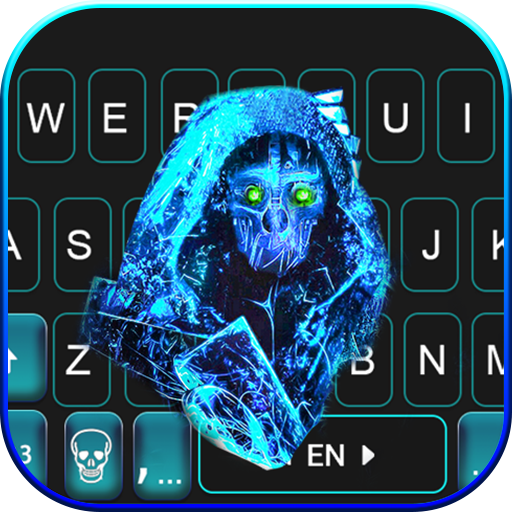 最新版、クールな Blue Ghost Mask のテーマキーボード Windowsでダウンロード