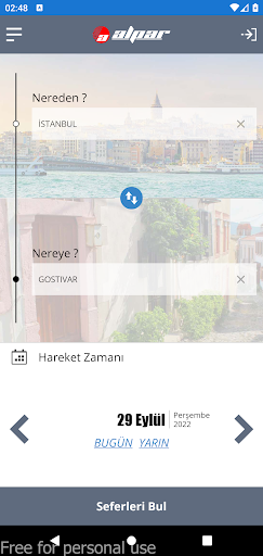 Android application Alpar Turizm screenshort