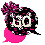 GO SMS - Hot Pink Zebra Skull icon