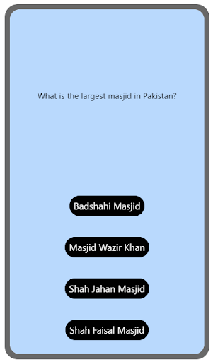 Pakistan Quiz Screen 2