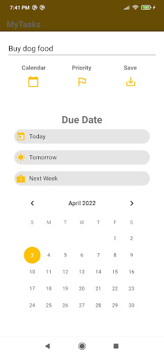 MyTasks: Simple To-Do List Screen 3