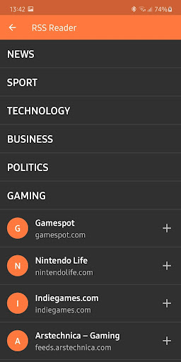 RSS Reader Edge Screen 2