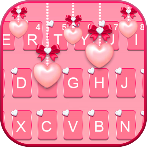 Pink Heart Pearls Theme  Icon