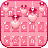 Pink Heart Pearls Keyboard Theme icon