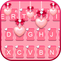 Тема для клавиатуры Pink Heart Pearls