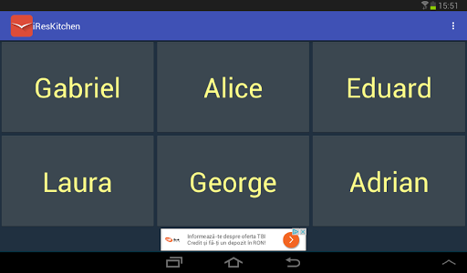 Android application iResKitchen - waiter call app screenshort