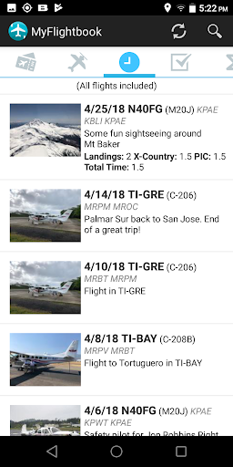 MyFlightbook for Android Screen 3