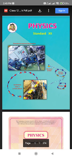 Android application 12th science books screenshort