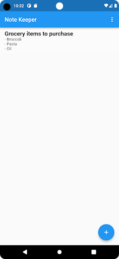 Android application Note Keeper screenshort