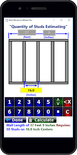 Wall Studs Estimating Calculator for Carpenters