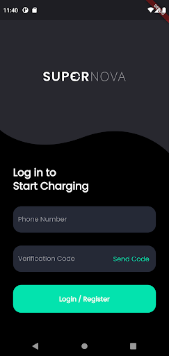 Android application Supernova EV Charger screenshort