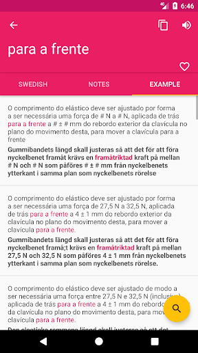 Portuguese Swedish Dictionary Screen 3