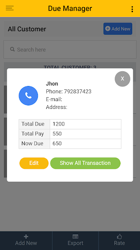 Due Manager Screen 3