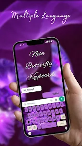 Neon Butterfly Keyboard Themes