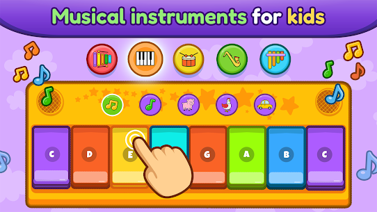 Baby piano, drums, xylophone.. 5