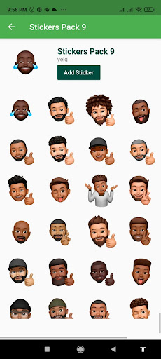 Android application Black Men Memoji Stickers for screenshort