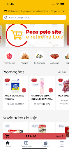 Android application Supermercado Bresciani screenshort