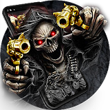 Gold Fire Gun Warrior Skull Theme icon