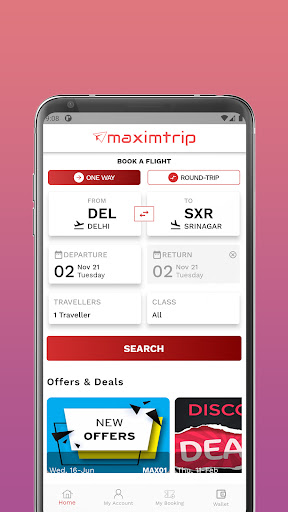 Maximtrip - Flight Booking Screen 2