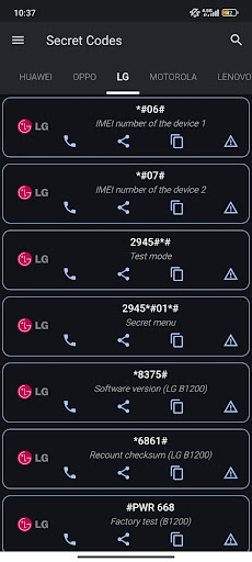 Secret Codes Screen 2