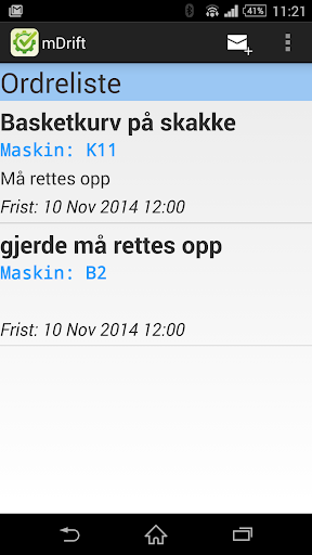 Android application mDrift screenshort