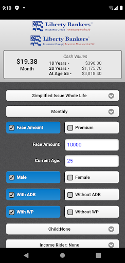 Android application Liberty Bankers Home Service screenshort