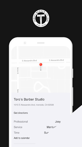 Android application Toro's Barber Studio screenshort