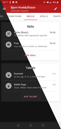 Android application WFRP Master (PC and GM tools) screenshort
