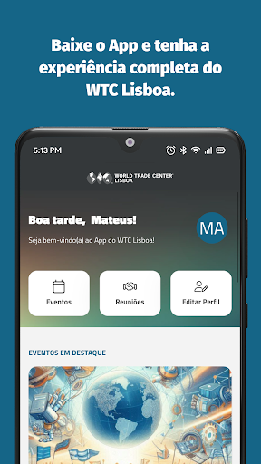 Android application WTC Lisboa Business Club screenshort