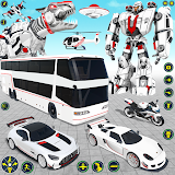 School Bus Robot Car Game icon