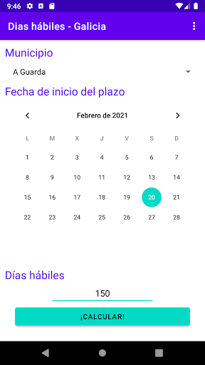Android application Calculadora plazos - Galicia screenshort