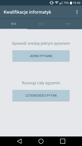 Android application Kwalifikacje informatyk screenshort
