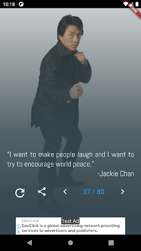 Android application Jackie Chan Quotes screenshort